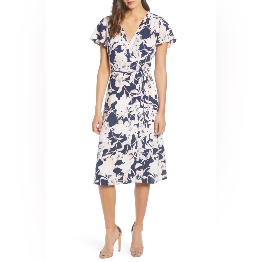 Leith floral wrap dress